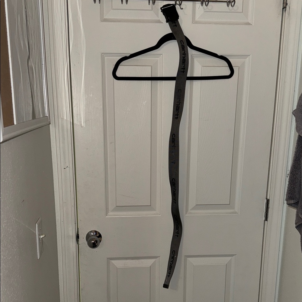 Carhartt Gray and Black Logo Belt
